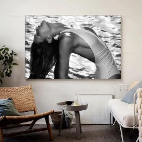 Image murale fille sexy maillot de bain affiches et impressions d'art noir et blanc