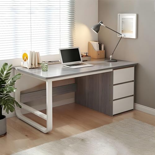 Opiniones de Escritorios Monterrey los 5 mejores. 44 120CM Escritorio de Oficina Minimalista, Espacioso Escritorio para Computadora con 3 Cajones, Escritorio Minimalista con Patas de Mesa Reforzadas, Ideal para Estudio,Juegos y...