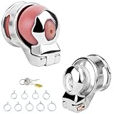 Jpscor Chastity Cage Männer Set mit 9 Größen Penisring, Metall Atmungsaktiver Eichel Peniskäfig mit Urinöffnung, BDSM keuschheitskäfig Herren Bondage Sexspielzeug für Paare