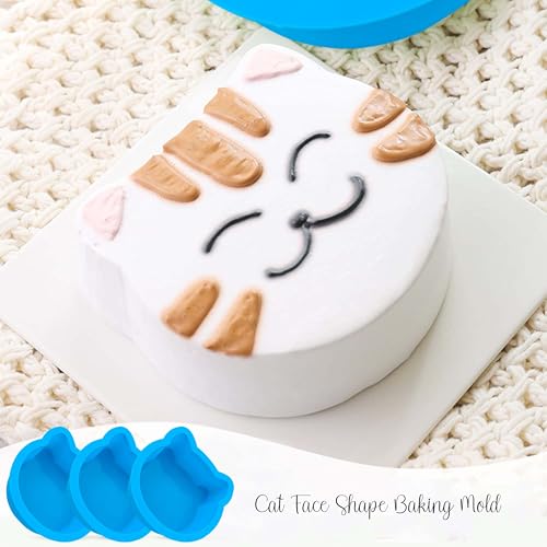 Image of MoldBerry Cat Shaped Bento Cake Mould | 5.2cm Deep Mini Silicone Baking Mold for Cute Animal Cakes | Silicone Chocolate Mould | Birthday Cake Snack Tart Muffin Cupcake Cheesecake Baking | Pack 1