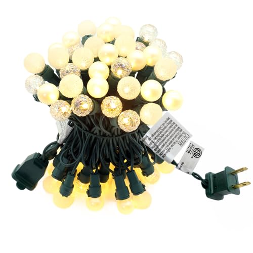 Christmas Lights Warm White 70 LED G15 Glass Blubs Globe String Light Plug in ETL Certified Outdoor Indoor String Light for Holiday Party Christmas Tree Patio Party Garden Yard Gazebo Wedding Decor
