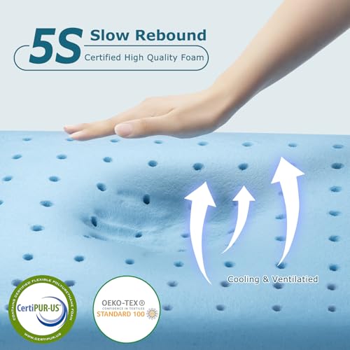 Sofslee Gel Memory Foam Pillows Standard Size Set of 2, Medium Firm Orthopedic Pillow for  - image 4