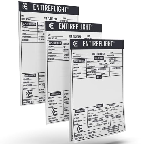 EntireFlight - VFR Notepad for Pilot Knee Board - Accessories for Pilot Flight Bag, Companion to Pilot Kneeboard, E6B Flight Computer & Plotter & Flight Bags for Pilots, for Pilots