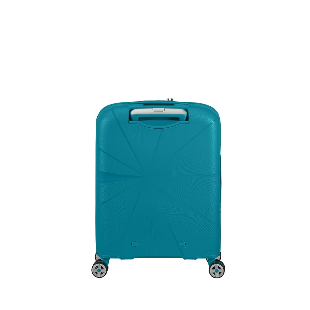 American Tourister Trolley cabina espandibile 4 ruote con chiusura integrata con combinazione a 3 cifre con funzione TSA. Possiede una doppia tasca con zip e cinturino ferma abiti. Dimensione: 55