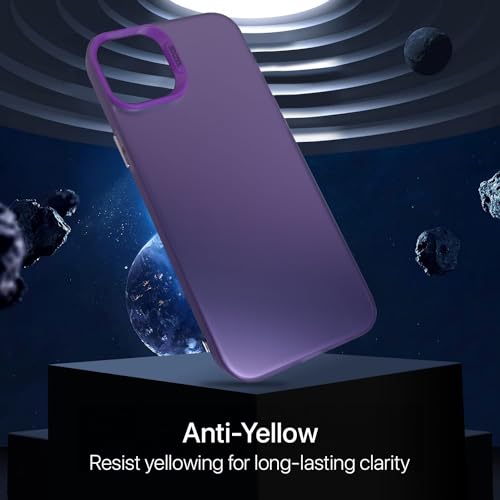 Image of Vaku Luxos Matte Dazzle Back Cover for iPhone 15 Plus Shock Proof Airbag Protection TPU Case Scratch Resistant Slim Thin Military-Grade Protection - Purple