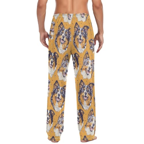 Australian Shepherd Dog Pattern Men's Pajama Pants for Men Lounge Pants Pajama Bottoms Soft Long Sleep Pant Lightweight2