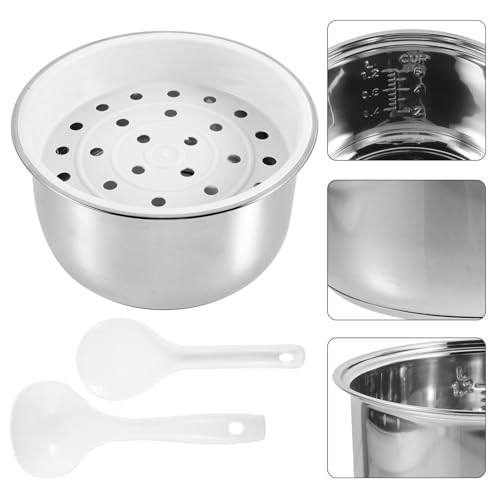 Hemoton X10X132M46TKV37V Stainless Steel Cookware Household Rice Cooker Inner Pot Professional Rice Cooker Pot Electric Cooker Accessory Rice Cooker Stainless Steel Inner Pot thumb #8