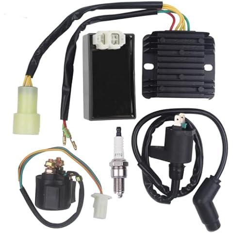 Goodbest New CDI Voltage Regulator Rectifier Relay Ignition Coil Spark Plug Compatible With Honda FourTrax 300 TRX300 TRX300FW 1993 Replace 30410-HC4-770 Cover
