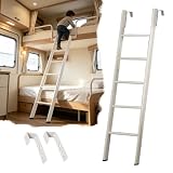 Scaletta Letto a Castello Scaletta Letto Castello Metallo Bianco Camper, Dormitorio Casa, Scaletta Bambini Adulti Gancio Salire Sul Letto Superiore, Salvaspazio, 130/140/150/160/170/180cm