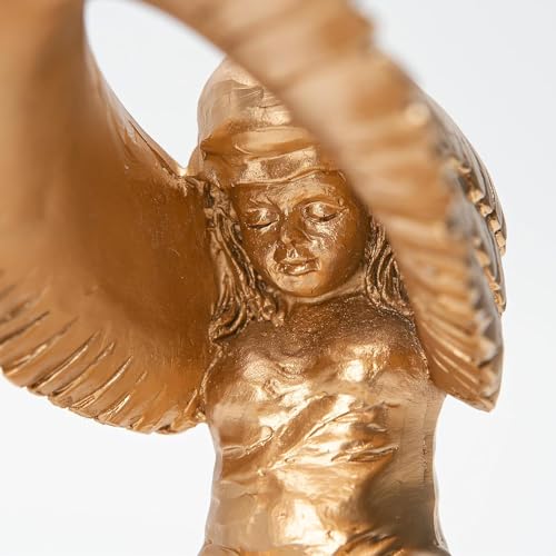 Estatua de Ángel Arca Arrodillado 2 Piezas Resina Decorativa Dorada miniatura 4