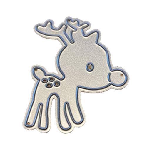 JTQYFI Plantillas de corte de metal de alce de Navidad, plantillas de troquelado para tarjetas, diario de decoración, máquinas de troquelado para manualidades
