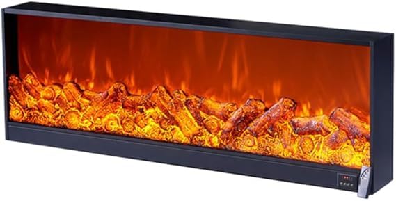 nooshi (180cm) Electric Fireplace with heater (1500W) adjusable Flames, remote control, touch buton wall mounted fireplace for Bedroom, Living Room, (black)