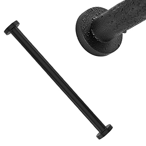 アルミニウム合金強力突っ張り棒、シャワーロッド、錆びないルームディバイダー、テンションカーテンポール、ゴールド/ブラックの拡張可能な衣類レール、穴あけなし55-90cm (Color : 黒, Size : 120-220cm(47-86in))