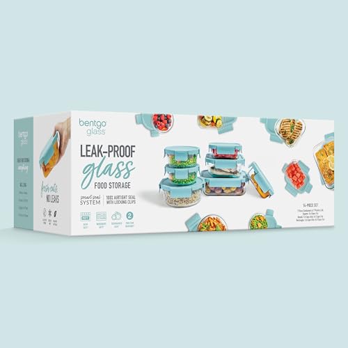 Image of Bentgo Glass Leak-Proof Food Storage Set, 14 Piece, Airtight Lids, BPA-Free