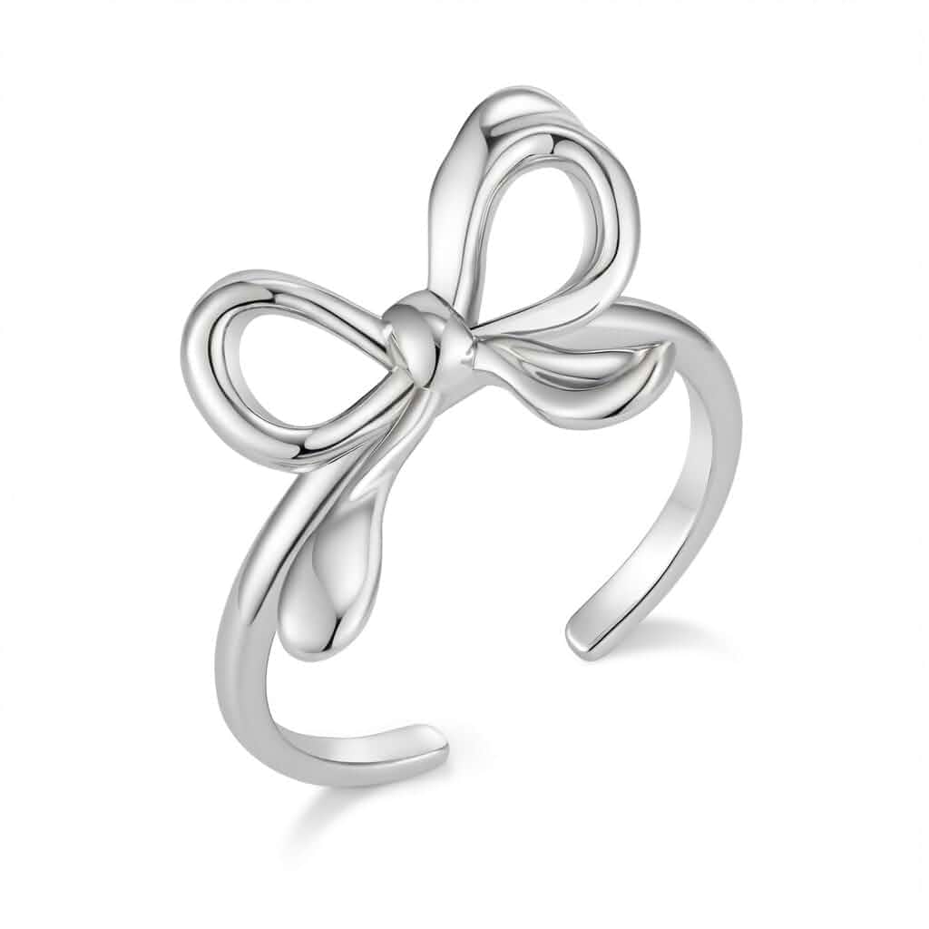 Elegant Bow Rings For Women Bow design, Gold silver rose gold, Lightweight comfort, Trendy statement jewelry, Great gift for her