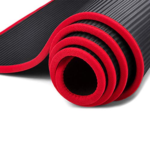 LucaSng Colchonetas De Yoga Antideslizantes Gruesas De 10 Mm Resistente A La Rotura Colchonetas De Gimnasio De Aptitud NBR Almohadillas De Pilates De Gimnasia De Colchoneta De Yoga (Negro)
