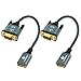 Thsucords HDMI zu VGA Adapterkabel 0,3M 2 Stück, Nylon geflochtene HDMI Buchse zu VGA Stecker Verlängerungsverlängerungs-... PC Computer Desktop Laptop Monitor HDTV-Projektor