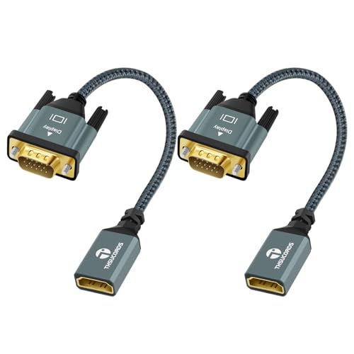 Thsucords Câble Adaptateur HDMI vers VGA 0,3M Lot de 2, Câble Extension HDMI Femelle vers VGA...