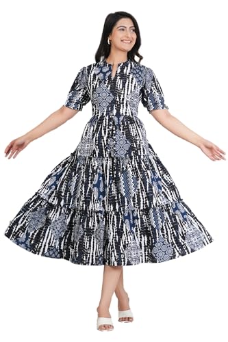 Image of Kuruti B Sheets Women's Cotton Floral Printed Regular Fit Anarkali Kurta for Women