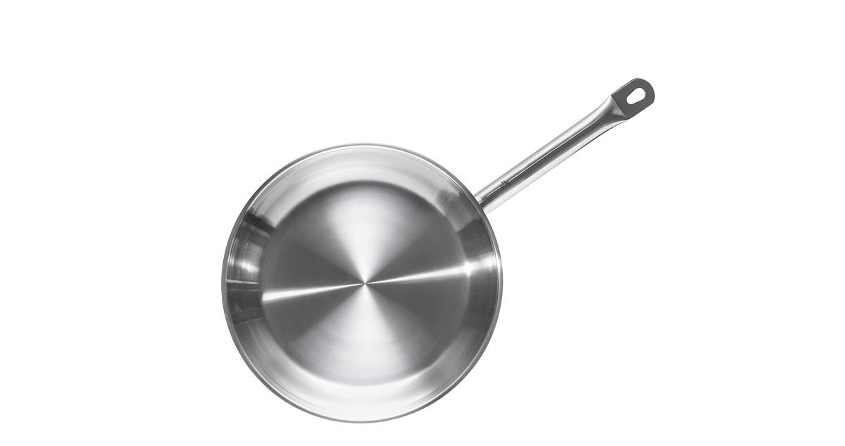 Schulte-Ufer professional Bratpfanne Industar aus Edelstahl mit einem Durchmesser von 28cm, 163065-28, Silber