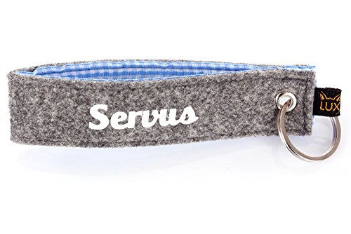 Preisvergleich Produktbild Bayerischer Filz Schlüsselanhänger Servus, Schlüsselband als kleines Geschenk für Bayern-Fans und Zuagroaste