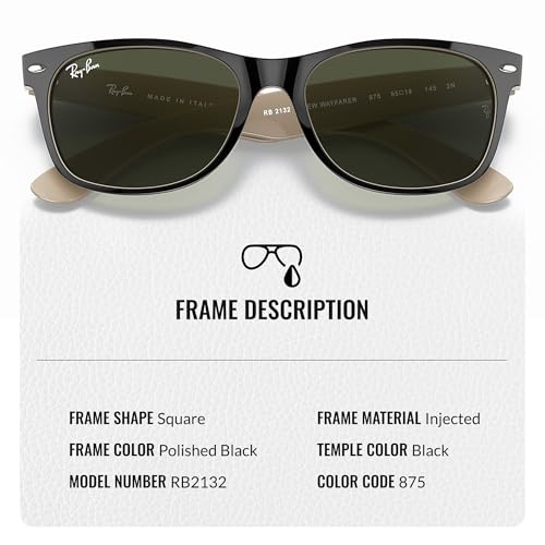 Ray-Ban RB2132 NEW WAYFARER COLOR MIX Square Shaped Sunglasses for Men & Women with Official RAYBAN Eyewear Kit3
