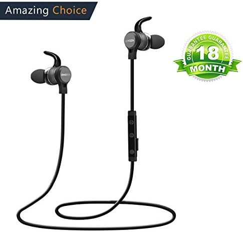 Bluetooth Headphones, DHOZA Wireless 4.1 Sports Earphones in Ear Earbuds with 8 Hours Playtime (CVC6.0, aptX Stereo, Magnetic Aluminum Design, Noise Cancelling Mic)