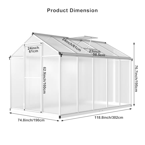 Garvee GREENHOUSE For Outdoors, Polycarbonate Greenhouse thumb #2