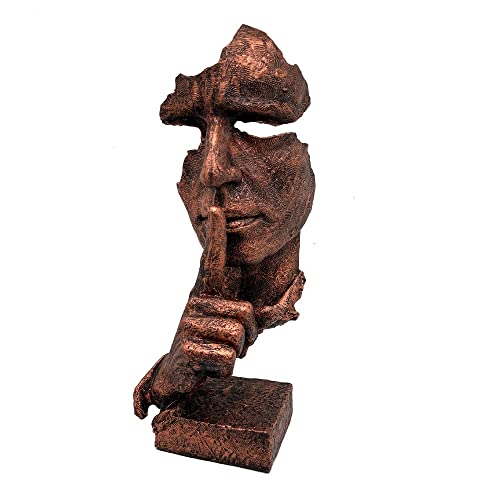 Abstract Sculptures Face Statues, Craftsman Handicrafts,The Thinker Statue/Keep Silence Sculpture (Copper) #TOP5
