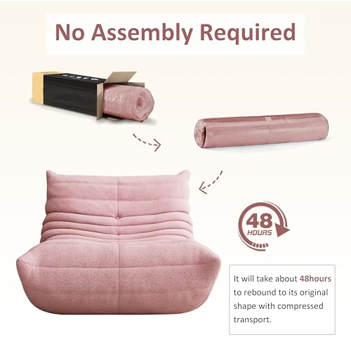 Image of Giant Bean Bag Chair for Adults,Comfy Lazy Fireside Accent Chair with Memory Foam,Cozy Single Floor Sofa Couch Boneless Chaise Lounge for Living Room Bedroom Gaming Room(Pink,1Seater)