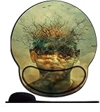 Mauspad mit Gelkissen Man Woods Haarkunst- 26x23cm - Mousepad Ergonomisches mit Handauflage für schonende Handgelenk Haltung für das Home Office Arbeiten Lernen