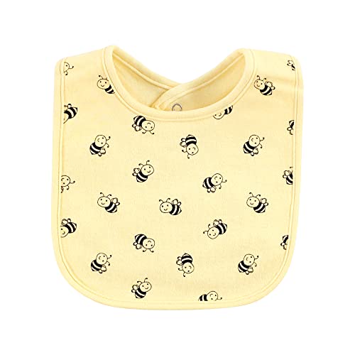 Image of Hudson Baby Unisex Baby Cotton Bibs, Bee Kind, One Size