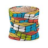 WDdZzyy Bonita polaina de cuello de punto de invierno con diseño de cubo de dibujos animados para clima frío, correr, bufanda de tubo de esquí, bufanda suave y gruesa para hombres y mujeres