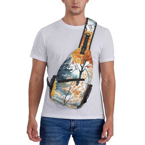 Morrales Sling Bag con diseño otoño unisex liviano miniatura 7