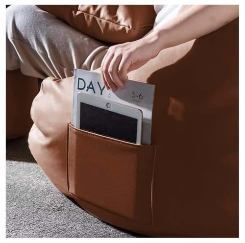 Image of CATALYST - (6XL Extra Comfort Big Jumbo Faux Leather Bean Bag with Free Footrest & Cushion Without Beans (Cover Only), Adult Size XXXXXXL Bean Bag Chair Capactity-Upto 6Feet, Color- (TAN)