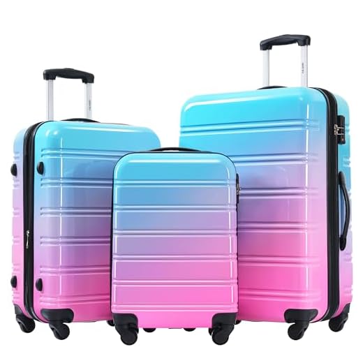 Merax 3 Piece Hardside Luggage Set