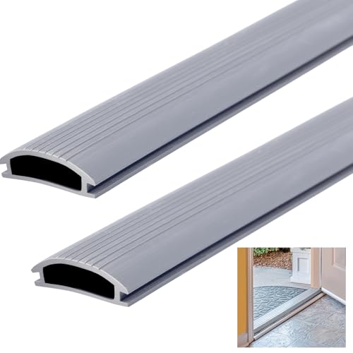 Sacubee 2 Pcs 36 Inch Vinyl Replacement Insert for Adjustable Height Aluminum Thresholds with Seals 1-5/16 x 3/8 Gray Vinyl Replacement Insert for Under Door Weather Stripping Seal Exterior Front Door