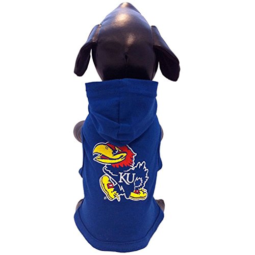 NCAA Kansas Jayhawks Collegiate Cotton Lycra Hooded Dog Shirt, Team Color, XX-Large