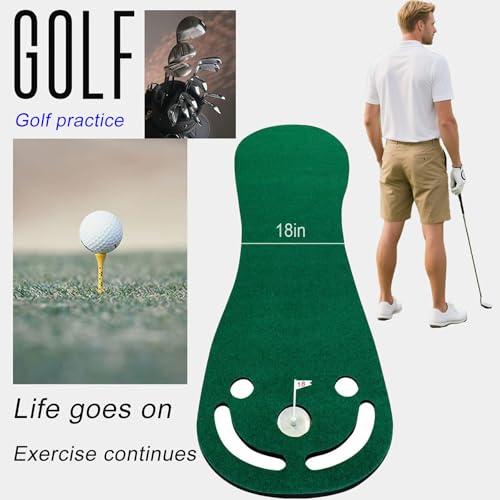 Tapis d'entraînement de golf 200x61 cm vert avec cible simulée - 7