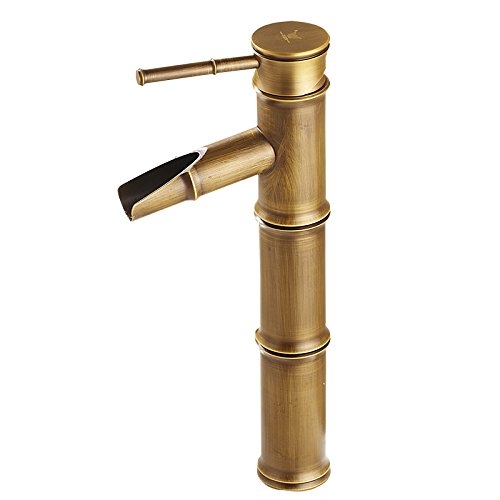 Robinet de bassin chaud froid en cuivre style européen avec trois sections de tuyau