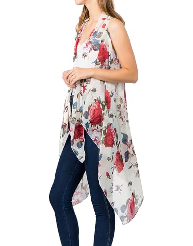 Image of Scarfand's Women's Sheer Open Front Lightweight Sleeveless Long Duster Cardigan Vest