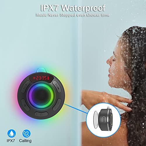 Bluetooth Shower Speaker, Portable Bluetooth Speaker 360 Hd Surround Sound, Ipx7 Waterproof Wireless Speaker With Suction Cup, Dual Stereo Pairing, Built-In Mic, Shower Radio For Party, Travel, Beach #TOP2