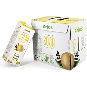 Frías – Bebida Vegetal de Soja Bio – Sin Gluten, Sin Lactosa y Sin Azúcares Añadidos – Pack de 6 Unidades de 1L – 100% Vegana – Bajo Contenido en Grasas Saturadas – Elaborada en España