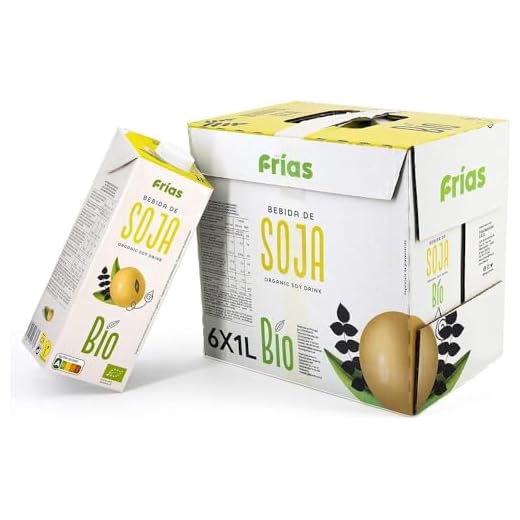 Frías - Bebida Vegetal de Soja Bio - Sin Gluten, Sin Lactosa y Sin Azúcares Añadidos - Pack de 6 Unidades de 1L - 100% Vegana - Bajo Contenido en Grasas Saturadas - Elaborada en España