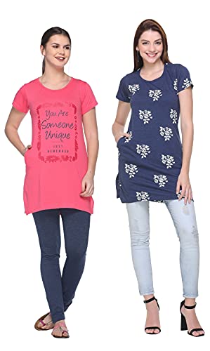 Image of In Love Women's Plus Size Cotton Printed T-Shirt with Pocket - Combo Pack of 2