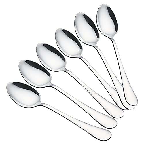 VANRA Tischlöffel Edelstahl Esslöffel Set von 6, 21cm Esslöffel für Erwachsene mit Spiegel poliert Finishsshu 丨Sicherheit der Spülmaschine