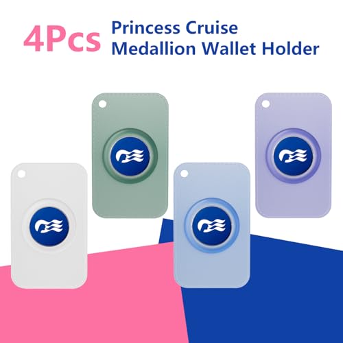 Image of 4Pack Medallion Card Holder for Princess Cruise - Cruise Ship Essentials for Lanyard, Purse or Wallet, Durable Silicone Cruise Accessory (Fits 2025 2026 Medallion)