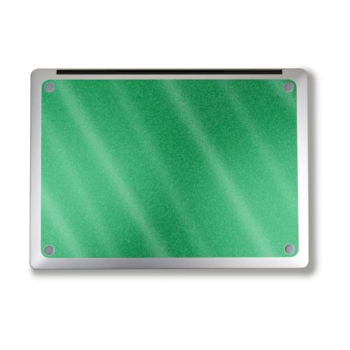 Image of Glossy Glitter Laptop Skin Compatible with Surface Laptop 7 15 inch (2024) - Solid Green - Premium 3M Vinyl Protective Wrap Decal Cover - Easy to Apply | Crafted in The USA by MightySkins