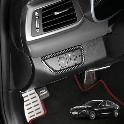 Carbon Fiber Pattern Style Headlight Adjustment Button Cover Automotive Interior Decoration Compatible with Genesis G70 2019-2026 Accessories