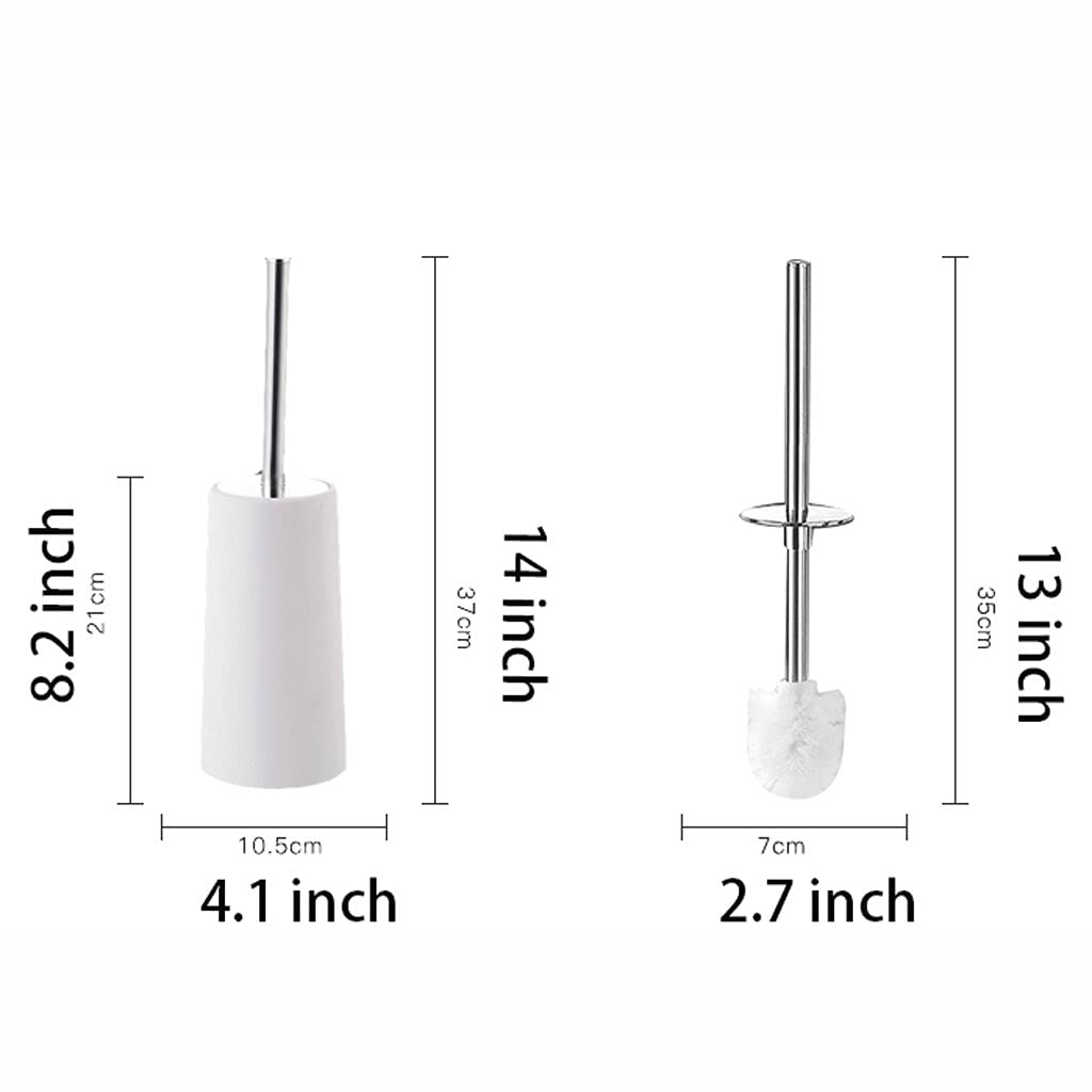 Cepillo limpiador de inodoro y soporte, juego de soporte para cepillo de inodoro de baño con tapa de acero inoxidable, kit de limpieza para cepillo de inodoro para baño (C) (A)